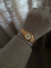 Image 1 of Vintage Pulsar By Seiko Day Date  Gold Tone Stretch Band Watch -  New In Box with Tag⚜️