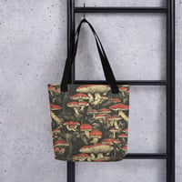 Image 2 of Dark Cottagecore Goth Inspired Vibrant Mushroom Tote bag