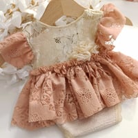 Image 1 of Newborn girls body-dress |Tamia | orange | cream