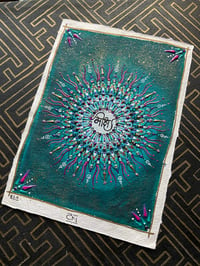 Image 1 of A4 'Moksha' Sanskrit mandala on recycled Banana leaf paper