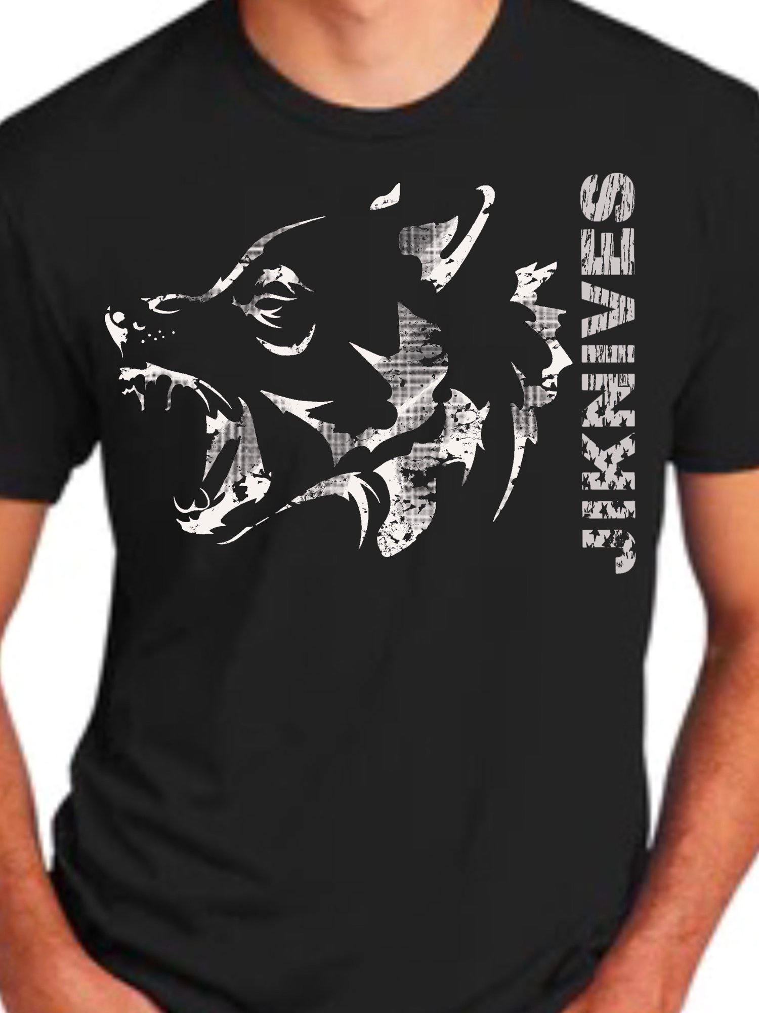 Image of Jonas Iglesias Wolf tee - BLACK tri blend. 