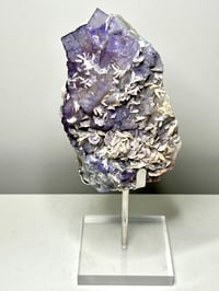 Image 2 of QR Code Fluorite & Barite Specimen On Stand #2585
