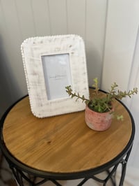 Image 1 of White Wooden Beaded Photo-Frame