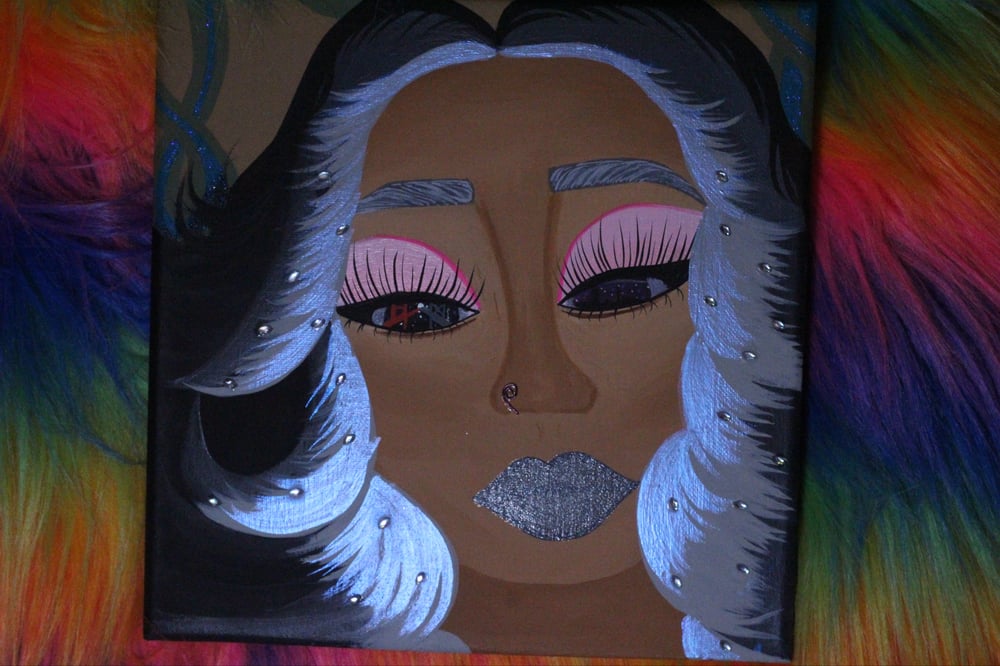 Image of “City Eyes” 💋 12x12 Original 1/1 