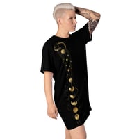 Image 1 of Celestial Planetary Black and Gold Inspired T-shirt dress