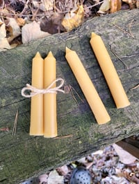 Image 1 of 5.5” 100% Pure Beeswax Taper Candles | Handcrafted on our Small Farm (set of two)