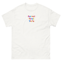 Image 1 of PROTECT TRANS YOUTH  - Embroidery Tee (Trans Colours )