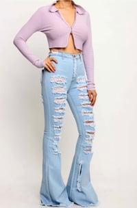 Image 4 of Blame It On Me Distressed Stretch Denim