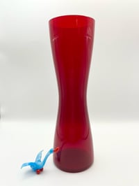 Hand Blown Waisted Red Vase
