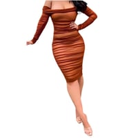 Image 4 of Sexy Off The Shoulder Pleated Dress - Casual Women's Wear - Womenswear