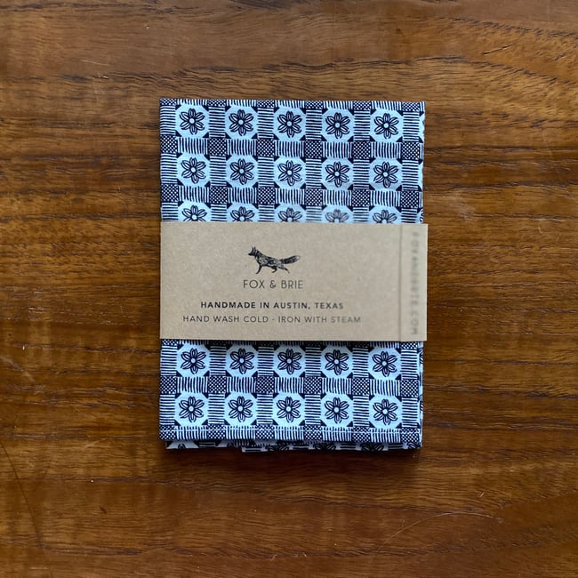 Black & White Floral Pocket Square 