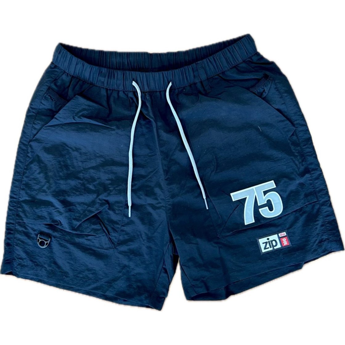 Image of 75 Zip 100 Shorts BLACK w- Grey numbers