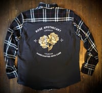 Upcycled “Rose Apothecary/Schitt’s Creek” t-shirt flannel