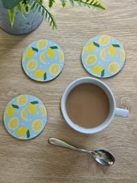 Image 1 of Blue Lemon Coasters - 4 pack