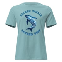 Image 1 of Women's Relaxed T-Shirt, Sacred Whale Sacred Reef, Ocean Coral Reef Whale Art Tee