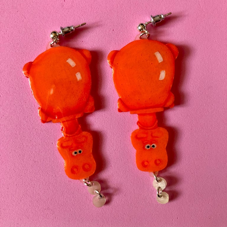 hungry hungry hippos earrings