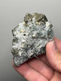 Image 7 of Cubic Pyrite & Quartz Crystal Points Cluster | Bulgaria #2944