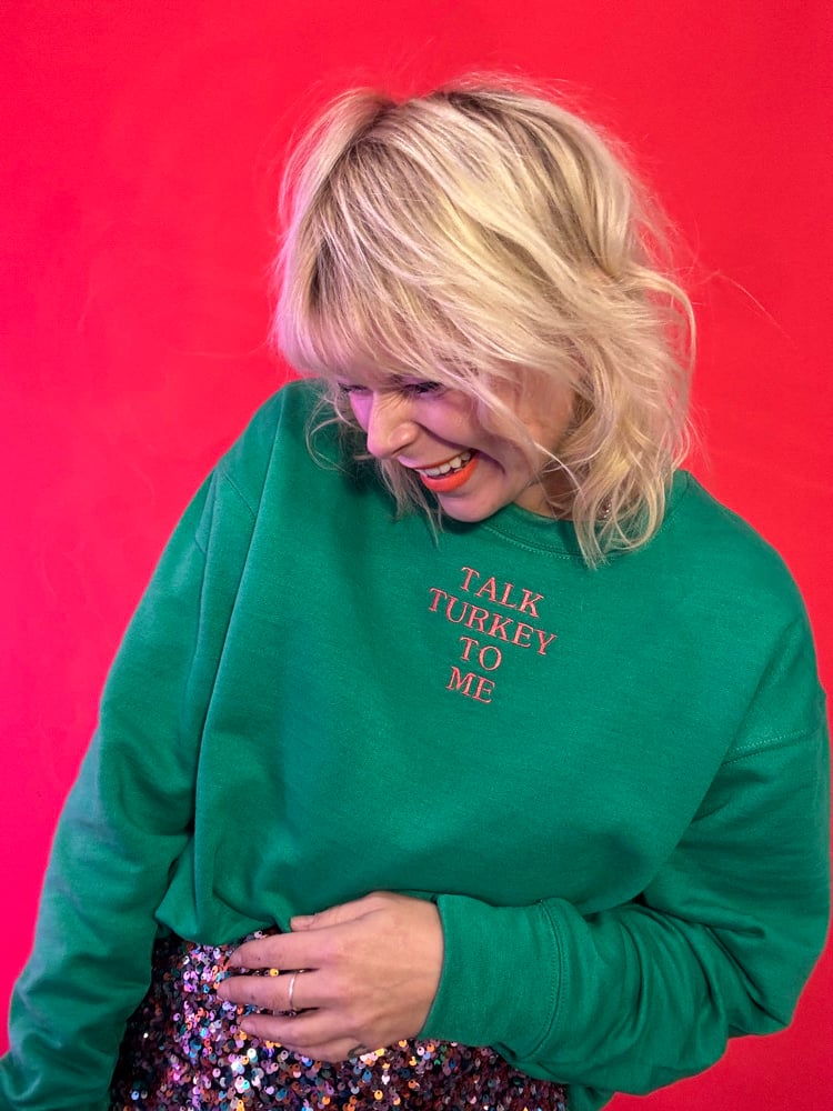 Image of Talk turkey to me embroidered sweater 
