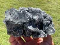 Image 6 of Transparent Phantom Fluorite On Druzy Quartz Matrix  #1803