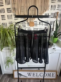 Image 1 of black sheer zipper skirt 