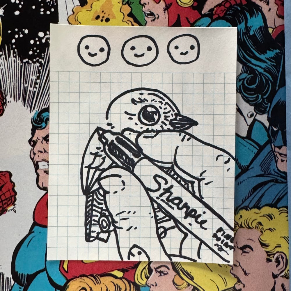 Image of Fat Bird Sharpie Sketch #182