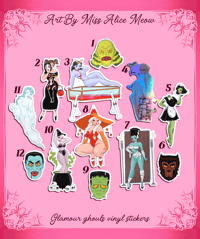 Image 1 of Glamour ghouls vinyl stickers/ a set of 12