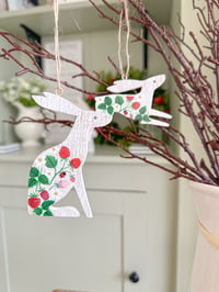 Image 1 of SALE! Strawberry Fields Rabbit Decorations ( Set of 2 )