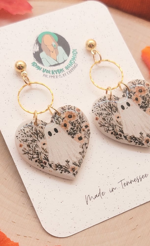 Image of Fall Ghost Heart Dangles