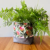 Image 5 of Storage Bag-Green shades with Protea Design