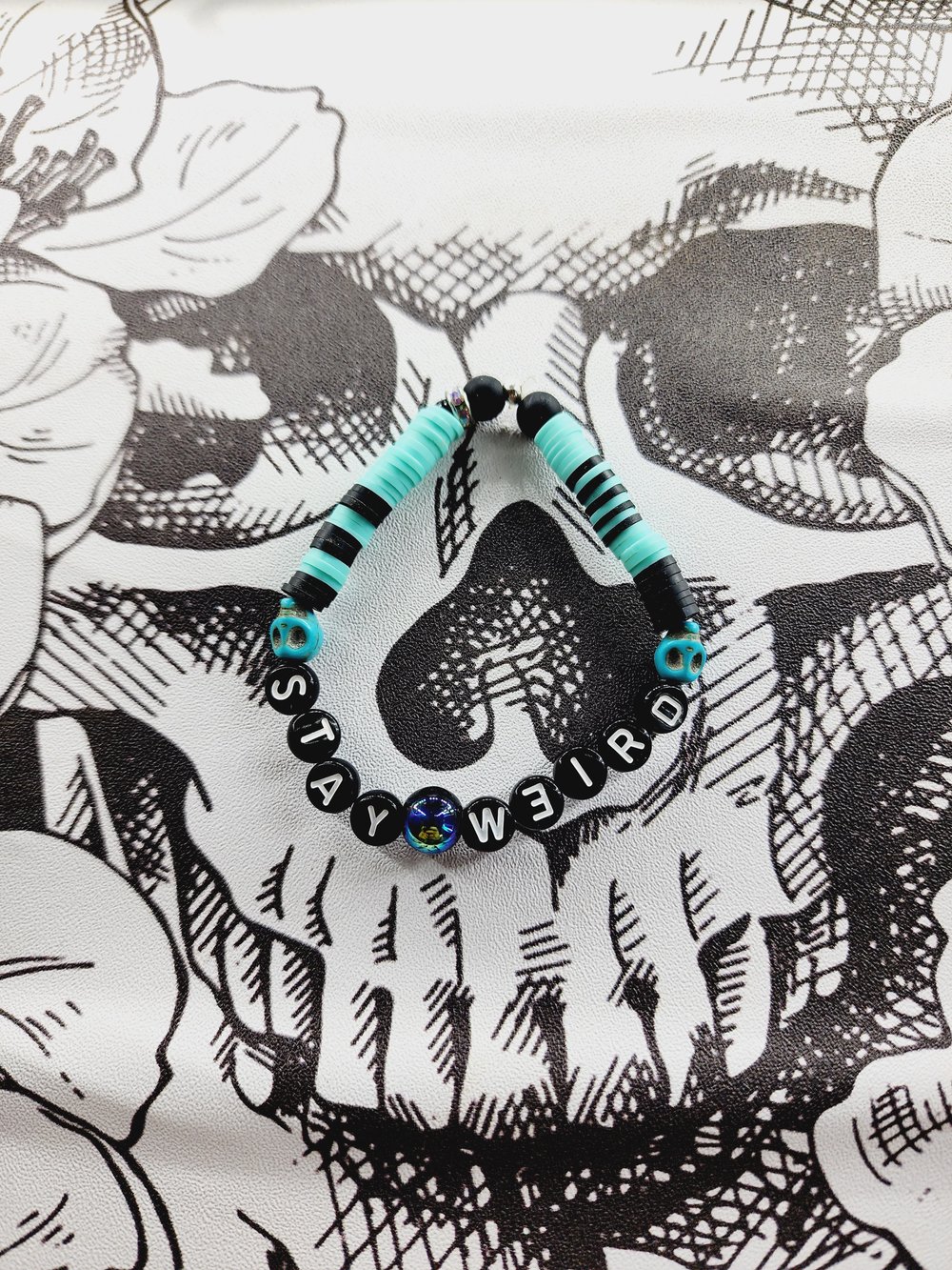 Image of Blue Aurora Stay Weird Bracelet !!!