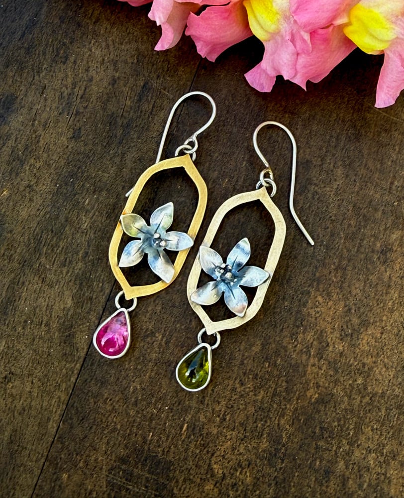 Image of Apple Blossom Bounty Mismatch Earrings