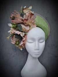 Image 1 of Floral Halo in Lime and Apricot 
