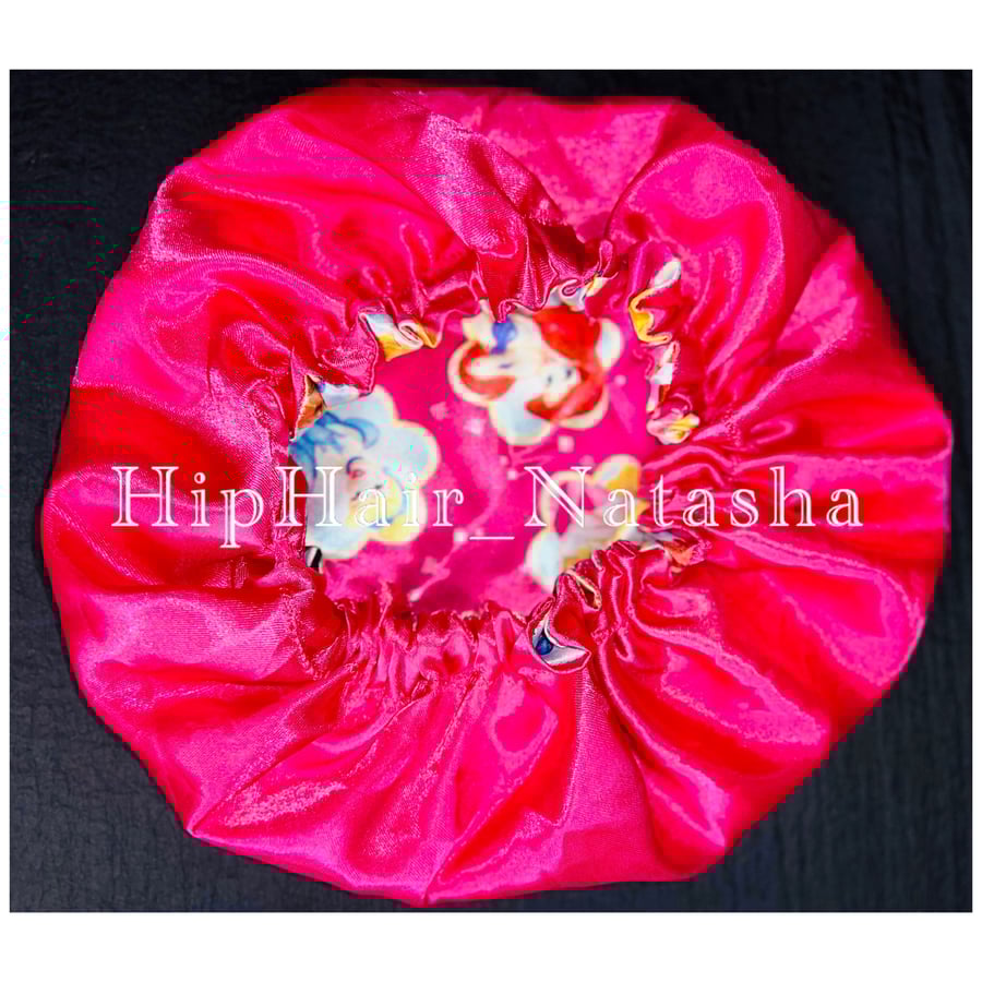 Image of HANDMADE Pink Princess Satin Bonnet 