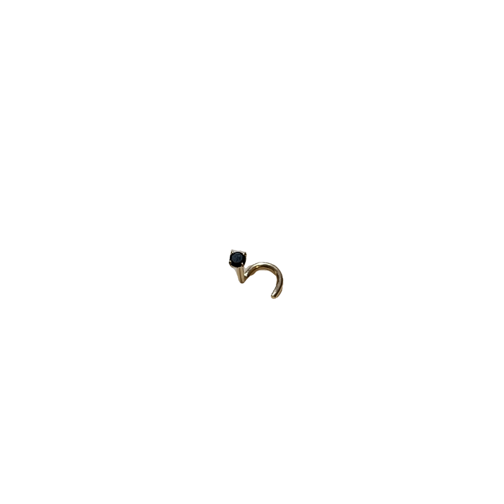 Image of 14k gold black nose screw in stud 
