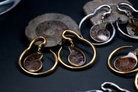 Image 6 of Ear Hangers - Ammonite Shell - Natural - Stainless Steel 316L - 4mm - Silver Gold - Gauges 