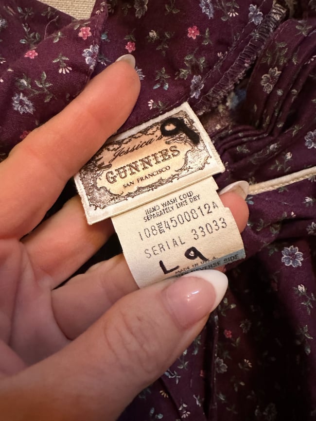 70s Gunne Sax plum calico prairie skirt 