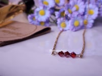 Image 1 of Stainless Steel & Swarvoski Bar Necklace