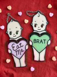 Image 1 of Personalized Valentines Kewpie Stained Glass Suncatcher