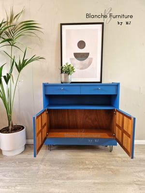 Image of Squares Slim Sideboard in Lake Blue