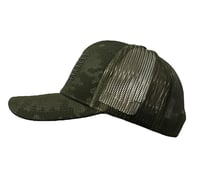 Image 2 of USA Flag - Olive Green Camo / Olive Green Mesh Snapback