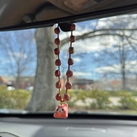 Image 3 of Rhodonite Pink Kitten Car Charm