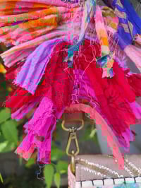 Image 6 of FRILL body cross Sari bag with ruffle -large detachable strap- Peace 2