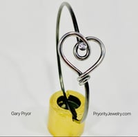 Image 1 of Black Bracelet with Polished Heart 