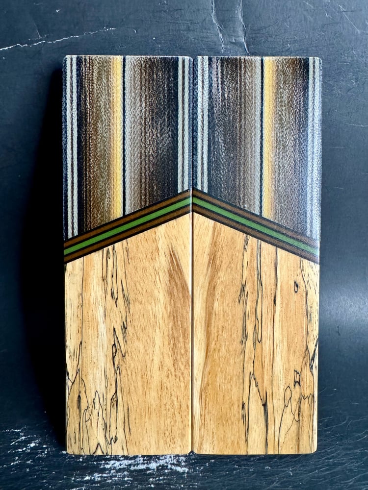 Image of G-carta Micarta & Spalted Tamarind GLOW Segmented Knife Scales
