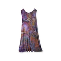 Image 1 of XXL Jersey Knit Pocket Tank Dress in Earthy Watercolors Ice Dye