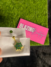 Green flower belly ring 