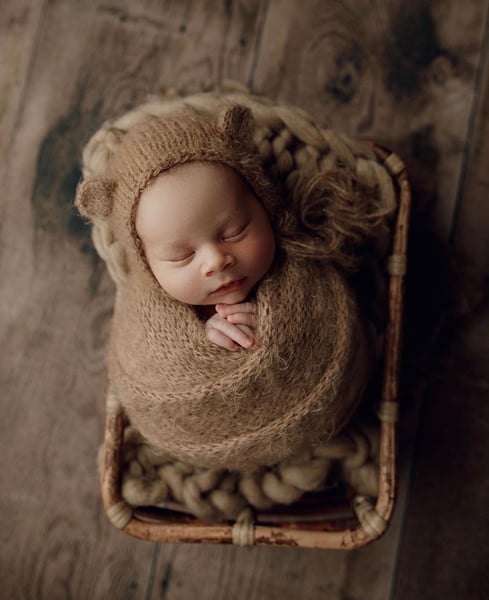 Image of Caramel Teddy Bear Bonnet + Wrap 