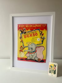 Image 3 of Dumbo c1941, framed vintage sheet music of 'When I See An Elephant Fly'