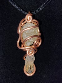 Libyan Gold Tektite w/Rutilated quartz Pendant