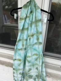 Image 1 of Oversized Mint and Green Rayon Scarf